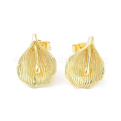 Латунная серьга-гвоздик с реечным покрытием&nbsp;EJEW-C078-06G