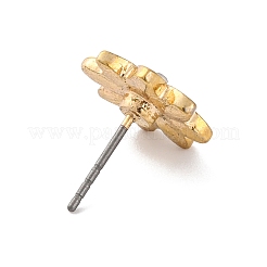 Серьги-гвоздики из сплава в форме цветка EJEW-M035-01G