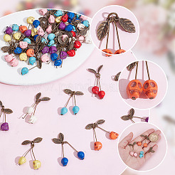 64 шт. подвески в виде черепа в форме вишни из синтетической бирюзы двух цветов PALLOY-AR00020