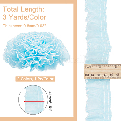 2 шт. двухцветная плиссированная кружевная лента из полиэстера OCOR-PH0002-77B