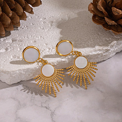 Веерные серьги-гвоздики из нержавеющей стали 304&nbsp;AT4546