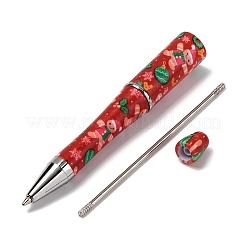 Пластиковая шариковая ручка с рождественским принтом AJEW-U012-02D