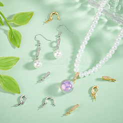 10 шт. 2-х цветные латунные застежки со стразами FIND-PH0020-87