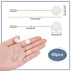 80 шт. фурнитура для броши из нержавеющей стали 201 STAS-UN0058-67