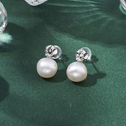 Натуральные жемчужные ушные шпильки EJEW-P286-21P