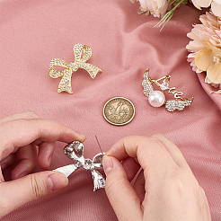 3 шт. 3 стиля броши из цинкового сплава со стразами для рюкзака JEWB-AR0001-17