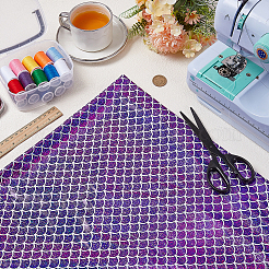 Ткань из полиэстера с узором в виде рыбьей чешуи DIY-WH0504-747C