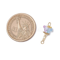 Подвески-соединители в виде цветка из гальванического стекла и сплава PALLOY-JF03614-01