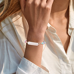 4 шт. изогнутые прямоугольные звенья из натурального розового кварца&nbsp;G-DC0001-55