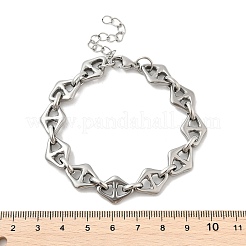 Браслеты из ромбовидных звеньев из нержавеющей стали 304 для мужчин и женщин BJEW-D042-29P