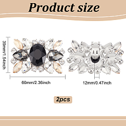 2 шт. пряжки для обуви из сплава со стразами AJEW-HY0001-65B