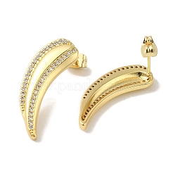 Серьги-гвоздики из латуни с микропаве из кубического циркония для женщин&nbsp;EJEW-P272-09G