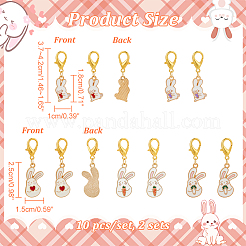 Кулон из сплава эмали с замком в виде кролика маркеры петель HJEW-AB00030