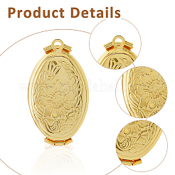4 шт. 2-х цветные латунные фото-медальоны-подвески KK-FH0007-48