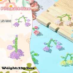 6 шт. подвески в виде ландышей из двухцветного стеклянного бисера ручной работы&nbsp;SEED-CJ0001-25