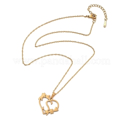 Ожерелья из нержавеющей стали с вакуумным покрытием pvd 201 NJEW-R267-02S-G