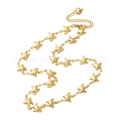 Пляжные ожерелья из нержавеющей стали 304 с морскими животными для женщин NJEW-G178-04G-01