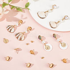 50 шт. плоская круглая фурнитура для сережек-гвоздиков из нержавеющей стали 304&nbsp;STAS-BBC0005-85C