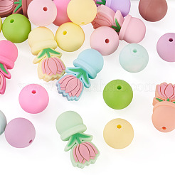 24шт 16 стиля силиконовые бусины&nbsp;SIL-TA0002-95