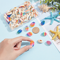 60 шт. 6-цветные бусины из натуральной ракушки каури SSHEL-NB0001-42