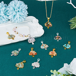 28шт 14 стиля смешанные европейские подвески с драгоценными камнями&nbsp;PALLOY-FH00023