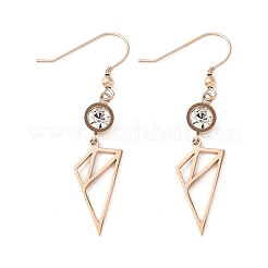 Серьги-подвески из нержавеющей стали 304 с треугольными подвесками&nbsp;EJEW-Z129-07RG