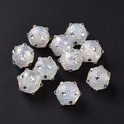 УФ-покрытие Радужные переливающиеся текстурированные акриловые неровные бусины&nbsp;OACR-E007-01F