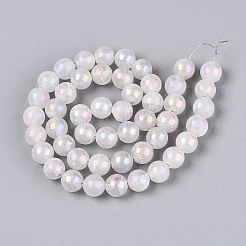 Гальванизировать природный кристалл кварца бусы пряди G-T144-39