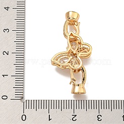 Латунные микро проложить кубического циркония раз за застежками KK-U037-11G-01