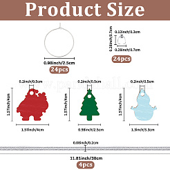 24 шт. 3 стиля фанерное деревянное кольцо для этикетки на бокал для вина&nbsp;FIND-WH20050-005