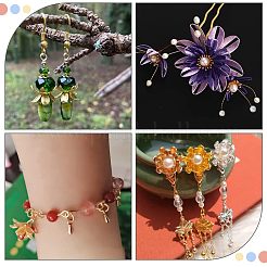 48 шт. 2-х цветные 3D латунные колпачки для бусин KK-FH0002-42