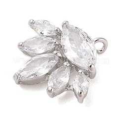 Подвески из прозрачного стекла с инкрустацией из латуни&nbsp;KK-S388-22P