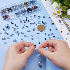 360шт 12 цвета гальванические стеклянные бусины EGLA-DC0001-14A