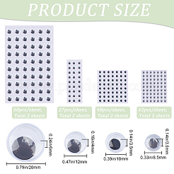 8 лист 4 стилей самоклеящиеся пластиковые качающиеся глазки-кабошоны&nbsp;KY-GF0001-56