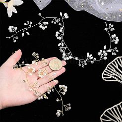 2шт. 2-х стильная свадебная повязка для волос с жемчугом и стразами OHAR-CA0001-07