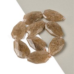 Нити бусин из натурального золотого клубничного кварца G-P548-B12-01