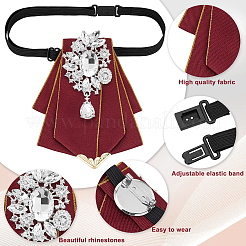 Регулируемые галстуки-бабочки из полиэстера со стразами&nbsp;AJEW-WH0270-179A