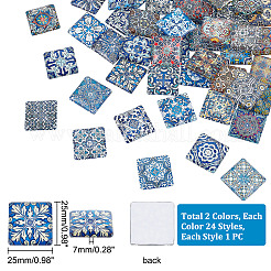 2 набор стеклянных кабошонов GGLA-PH0001-35