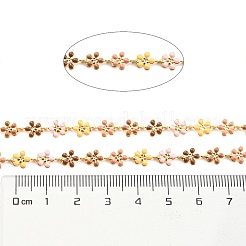 Цепочки из латуни с цветной эмалью и цветочными звеньями CHC-K015-02G