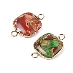 Подвески-коннекторы из натуральной императорской яшмы с латунным паве&nbsp;KK-R214-08KCG