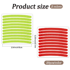 40 шт. 2-х цветные пластиковые светоотражающие наклейки на обод колеса автомобиля&nbsp;AJEW-DJ0005-42