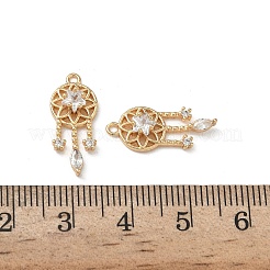 Латунные микропаве прозрачные подвески с фианитом&nbsp;KK-A280-14G