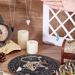 5 шт. 5-цветный стеклянный имитация драгоценных камней конусный кулон ожерелье комплект NJEW-GA0001-05