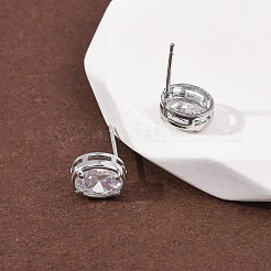 Серьги-гвоздики из циркония&nbsp;EJEW-C174-02E-P