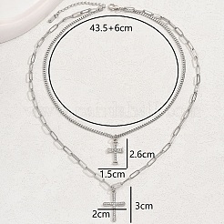 Старинный железный готический крест кулон двухслойные ожерелья NG0204