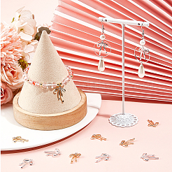 6 пара подвесок из латуни 2 цветов с микропаве из прозрачного кубического циркония KK-BBC0014-44