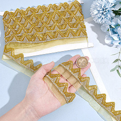 Стеклянный стеклярус и кружевная лента со стразами&nbsp;DIY-WH0320-85