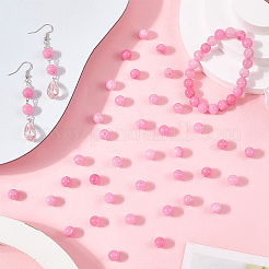 100 шт. бусины из натурального окрашенного белого нефрита&nbsp;G-SP0001-35