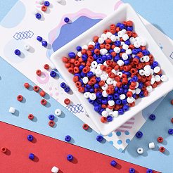300 г 6500 шт. 3 цвета стеклянный бисер на день независимости SEED-LS0001-01