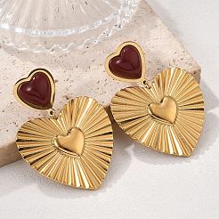 Серьги-гвоздики из нержавеющей стали 304 со смолой&nbsp;EJEW-V016-07G